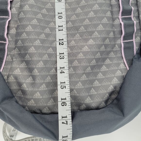 Adidas Youth Backpack Gray Pink School Laptop Travel Book Bag - Picture 11 of 13
